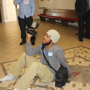 Filming a segment called Meet Your Muslim Neighbor for BSMTV News at the Guiding Light Islamic Center as part of an outreach effort in Louisville Kentucky  March 21 2015
