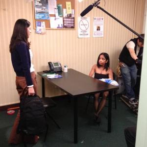 Interrogation scene on the set of The Life