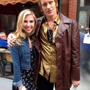 Sainty and Denis Leary starcreator on set of the new FX pilot SexDrugsRockRoll