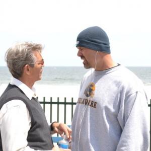 Eric Roberts and Joe Basile discuss scene on location in Seaside Heights, NJ. WEST END
