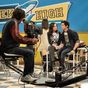 Tyler shooting a scene for The Avatars with his cast mate, Gabi Carrubba.