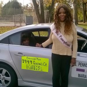 Ms.Pennsylvania 2004 Maria Frisby and 1949 Queen's Court Attendant Charmaine Moss in the 2015 Middletown Borough Homecoming Parade.