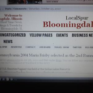 An article about Ms Pennsylvania 2004 Maria Frisby in the Bloomingdale Illinois LocalSpur