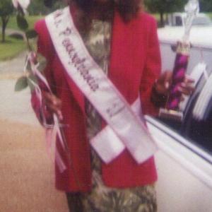 Ms. Pennsylvania 2004 Maria displaying the 2nd runner-up trophy that she won for being a finalist and 2nd runner-up at the national pageant in Bloomingdale, Illinois.