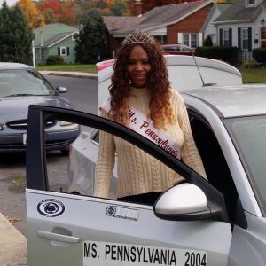 Ms.Pennsylvania 2004 Maria Frisby preparing to be in the 2015 Middletown Borough Homecoming Parade.