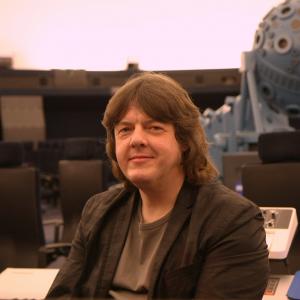 Bernd Kistenmacher. Composer. Musician. Shot taken during a concert at planetarium Muenster (Germany) , 2012.