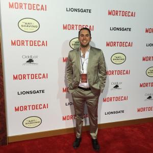 Ryan Svendsen at the red carpet premiere of Mortdecai (2015)