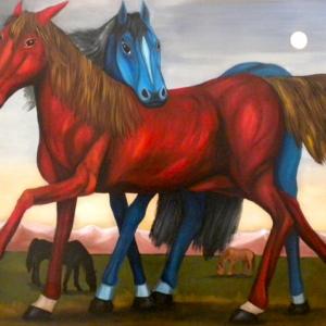 Original Oil Painting on Canvas entitled Equine Tango