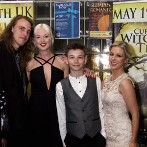 Writer Producer  Director James Crow with The Thorson horror family Lucy Clarvis Lawrence Weller  Sarah Rose Denton at Curse of the Witching Tree Premiere