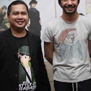 Ary and Reza Rahadian after dubb Film Battle of Surabaya at MSV Pictures Sound Studio