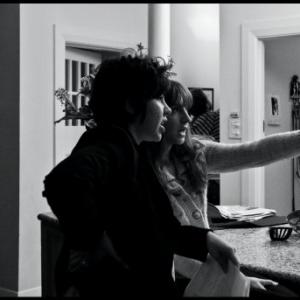 Stephanie Phillips directing actor Syrie Payne on the set of The Domestication Of Humans