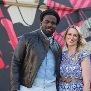 Laurie Murphy and Trevin Hunte on The Voice sound stage