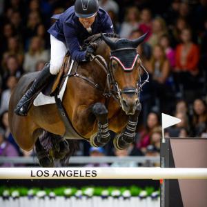 Shell WalkerCook on location for Three Day Event capturing USEF Phenom Kent Farrington clearing 72 over at the Longines USEF Grand Prix Event at the Los Angeles Convention Center Oct 4 2015