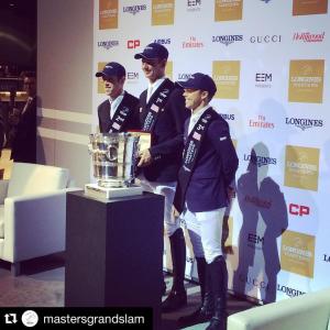 Shell Walker-Cook on location for Three Day Event Pre Production at the Longines FEI Grand Prix Championship at the Los Angeles Convention Center 2015 Medals Stand. Kent Farrington won the Bronze/McLain Ward was Fifth. USEF at Summer Olympics RIO 2016