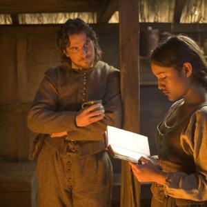Christian Bale and Qorianka Kilcher in The New World
