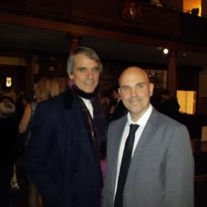 Jeremy Irons and Adolfo Espina at Christmas Carol concert at St. Paul's in Covent Garden.(December 7th 2013)