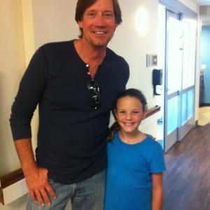 Megan and Kevin Sorbo on set for Gallows Road.
