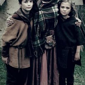 Alison Harris as BRANWEN in Arthur & Merlin, with Jack Maw and Hattie Pardy-Mclaughlin