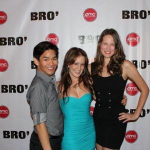 Screenwriter, Kimberly Spencer (aka Kim MacKenzie) with Costume Designer, Nicholas Hirata, and Model, Lauren Reeves at BRO' Premiere