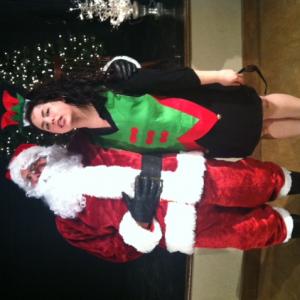 On set with Santa I am his lead elf