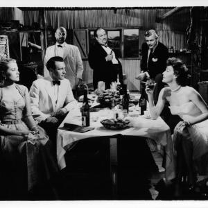 Still of Clark Gable, Grace Kelly, Ava Gardner, Eric Pohlmann, Donald Sinden and Philip Stainton in Mogambo (1953)