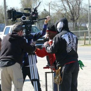 On the set of Hiding In Plain Sight Directed by M Legend Brown