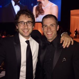 WriterProducer Kevin Mounce and Singer Josh Groban at the 2014 Elton John Oscar Screening Party