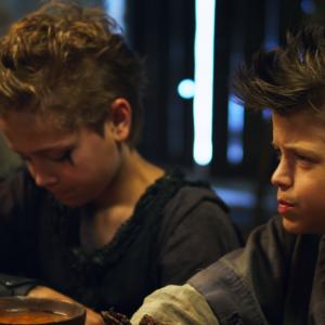 Jacob Buster (right) as Rand in The Christmas Dragon