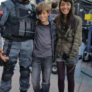Jacob Buster on the set of Colony