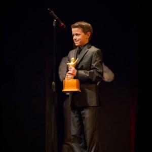 Jacob Buster accepting Best Actor Under 18 at the Filmed in Utah Awards