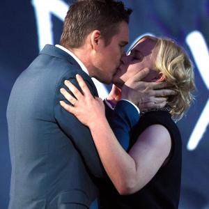 Patricia Arquette and Ethan Hawke at event of 30th Annual Film Independent Spirit Awards (2015)