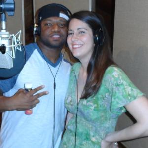 American MC Glen S. Wade II with Singer Safia Hudson in the studio