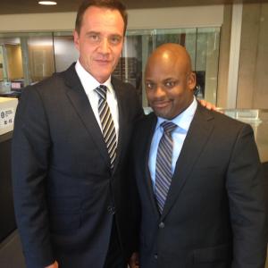 Doron Bell and Tim DeKay on the set of Second Chance.