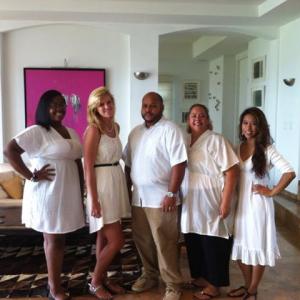 The Weddings in Vieques crew dressed for a white party wedding reception!