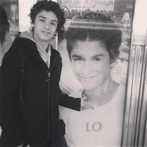 Joaquín Ochoa outside the entrance to the Gran Rex Theatre in Buenos Aires, Argentina, where he and the cast of Aliados will be appearing in Aliados: The Musical.