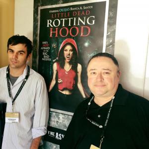 Jared Cohn (director) and Gabriel Campisi (screenwriter) with their movie Little Dead Rotting Hood at AFM in Santa Monica, CA.