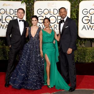 Will Smith Jada Pinkett Smith Channing Tatum and Jenna Dewan Tatum at event of 73rd Golden Globe Awards 2016