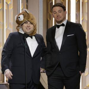Channing Tatum and Jonah Hill at event of 73rd Golden Globe Awards (2016)