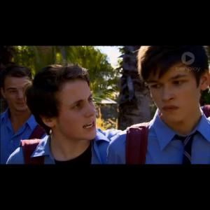Keith Purcell as Bryce Bukowski with Calen Mackenzie Bailey Turner on Neighbours 2014
