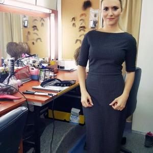 Anna Baranowska ready for a take, Polish Tv Series 'Komisja Morderstw', TVP2
