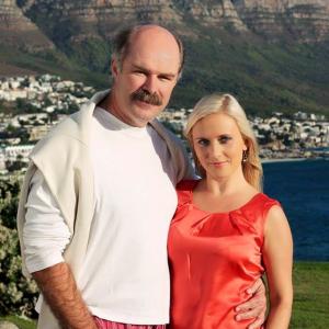 Anna Baranowska and scene partner Deon Lotz on set of Cape Town