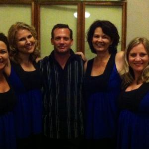 Scott Mielock with Speed of Sound Quartet 9th Place finishers at the 2014 Sweet Adelines International Competition in Honolulu HI Left to right Carter Ashley Peggy  Debbie