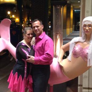My Professional Dance Instructor, Melinda Spencer, and I after performing exhibition dances at the First Annual Pink-o de Mayo event held by Susan G. Komen Tidewater at the Westin in Town Center Virginia Beach.