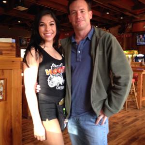 Scott Mielock at Hooters with the beautiful Kirsten Goodwin.