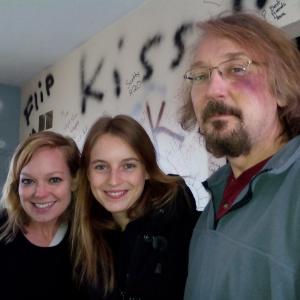 Actresses Abby Wathen and EllaMaria Gollmer on set with John in St Louis for UABRS film