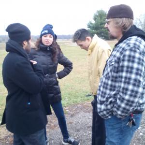 John on location in Illinois shooting UABRS with actors Jeffrey Mora, Mara Hernandez and Zilong Zee