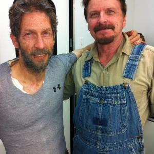 In the make-up trailer with Tim Blake Nelson. In full make-up and wardrobe for shooting a scene for AILD (2012)