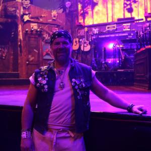 Gary Martin Hays appearing on Broadway as a short order cook in the hit Rock of Ages at the Helen Hayes Theater