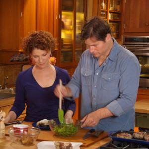 Joanne teaches her student how to create the perfect burger on Joanne Weirs Cooking Confidence