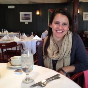 Associate Producer of The Colors of Emily Mary Arnold enjoying a meal at the Red!
